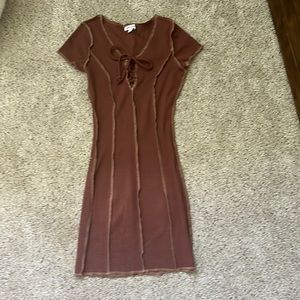 Brown mini dress